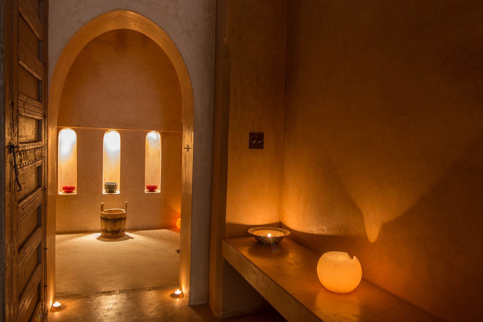 The candlelit hammam at Dar Akal